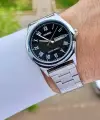 Casio CSISTE14 Kadranı Siyah Kordonu Gümüş Renk Takvim ve Günlü Hediye Paketli Erkek Kol Saati