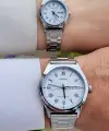 Casio CSISTE33 Kadranı Beyaz Kordonu Gümüş Renk Hediye Paketli Sevgili Çift İki Kol Saati
