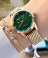 Ferrucci FCISTE302 Kadranı Yeşil Kordonu Gold Renk Hediye Paketli Kadın Kol Saati ve Bileklik