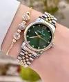 Daniel Klein DKISTE1310 Kadranı Yeşil Gold Gümüş Renk Hediye Paketli Kadın Kol Saati ve Bileklik