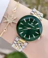 Daniel Klein DKISTE1409 Kadranı Yeşil Kordonu Gold Gümüş Renk Hediye Paketli Kadın Kol Saati ve Bileklik