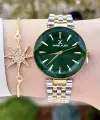 Daniel Klein DKISTE1409 Kadranı Yeşil Kordonu Gold Gümüş Renk Hediye Paketli Kadın Kol Saati ve Bileklik