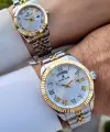 Daniel Klein DKISTE1401 Gold Gümüş Renk Takvim ve Gün Fonksiyonlu Hediye Paketli Sevgili Çift Kol Saati