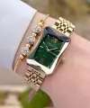 Ferrucci FCISTE319 Kadranı Yeşil Korodnu Gold Renk Kadın Kol Saati ve Bileklik
