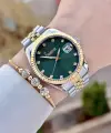 Kadranı Yeşil Kordonu Gold Gümüş Renk 5 ATM Kadın Kol Saati ve Bileklik