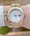 Gold Renk 5 ATM Kadın Kol Saati ve Bileklik