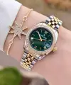 Daniel Klein DKISTE1541 Kadranı Yeşil Kordonu Gold Gümüş Renk 28 mm Kristal Cam Kadın Kol Saati ve Bileklik
