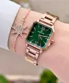 Daniel Klein DKISTE1547 Kadranı Yeşil Kordonu Rose Renk 26 mm Kadın Kol Saati ve Bileklik