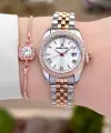 Daniel Klein DKISTE1542 Rose Gümüş Renk 28 mm Kristal Cam Kadın Kol Saati ve Bileklik