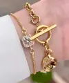 Daniel Klein DKISTE1590 Kadranı Yeşil  Kordonu Gold Renk Kadın Kol Saati ve Bielklik
