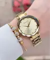 Gold Renk 33 mm Kadın Kol Saati ve Bileklik