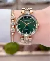 Kadranı Yeşil Kordonu Gold Renk 32 Mm Kadın Kol Saati Ve Bileklik