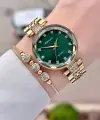 Kadranı Yeşil Kordonu Gold Renk 32 Mm Kadın Kol Saati Ve Bileklik