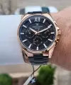 Kasası Rose Kordonu Siyah 44 Mm Fonksiyonlu Erkek Kol Saati