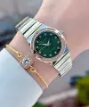 Kadranı Yeşil Gold Gümüş Renk 28 Mm Kadın Kol Saati Ve Bileklik