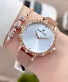 Kasası Rose Kordonu Vizon Renk Kadın Kol Saati Ve Bileklik