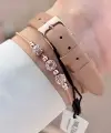 Kasası Rose Kordonu Vizon Renk Kadın Kol Saati Ve Bileklik