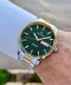 Kadranı Yeşil Gold Gümüş Renk Takvim Ve Gün Fonksiyonlu 44 Mm Erkek Kol Saati