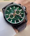 Kadranı Yeşil Kordonu Kahverengi Renk Iç Göstergeleri Aktif Erkek Kol Saati