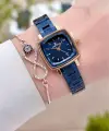 Rose Lacivert Renk Kadın Kol Saati Ve Bileklik