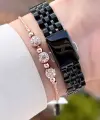 Rose Siyah Renk 30 Mm Kadın Kol Saati Ve Bileklik