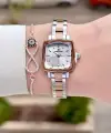 Rose Gümüş Renk Kadın Kol Saati Ve Bileklik
