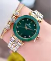 Kadranı Yeşil Kordonu Gold Gümüş Renk 30 Mm Kadın Kol Saati Ve Bileklik