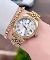Gold Renk 32,5 Mm Takvimli Kadın Kol Saati Ve Bileklik