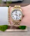 Gold Renk 32,5 Mm Takvimli Kadın Kol Saati Ve Bileklik