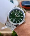 Kadranı Yeşil Kordonu Gümüş Renk Takvimli 43 Mm Erkek Kol Saati