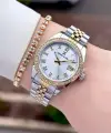 Gold Gümüş Renk 32,5 Mm Takvimli Kadın Kol Saati Ve Bileklik