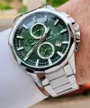 Kadranı Yeşil Kordonu Gümüş Renk 45 Mm Iç Göstergeleri Aktif Erkek Kol Saati