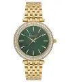 Kadranı Yeşil Kordonu Gold Renk 38 mm Kadın Kol Saati ve Bileklik