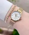 Gold Renk 25 Mm Kadın Kol Saati Ve Bileklik