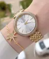 Gold Renk 38 Mm Kadın Kol Saati Ve Bileklik