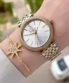Gold Gümüş Renk 38 Mm Kadın Kol Saati Ve Bileklik