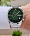 Kadranı Yeşil Kordonu Gümüş Renk 42 Mm Erkek Kol Saati