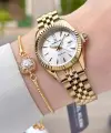 Diamond Gold Renk 28 Mm Kadın Kol Saati Ve Bileklik