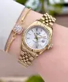 Diamond Gold Renk 28 Mm Kadın Kol Saati Ve Bileklik