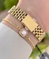 Diamond Gold Renk 28 Mm Kadın Kol Saati Ve Bileklik