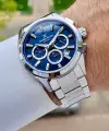 Kadranı Lacivert Kordonu Gümüş Renk Iç Göstergeleri Aktif Erkek Kol Saati