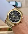 Kadranı Siyah Kordonu Gold Renk Iç Göstergeleri Aktif Erkek Kol Saati