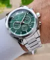 Kadranı Yeşil Kordonu Gümüş Renk Iç Göstergeleri Aktif Erkek Kol Saati