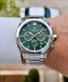Kadranı Yeşil Kordonu Gümüş Renk Iç Göstergeleri Aktif Erkek Kol Saati