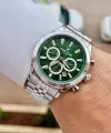 Kadranı Yeşil Kordonu Gümüş Renk Iç Göstergeleri Aktif Erkek Kol Saati