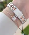 Rose Gümüş Renk 28 Mm Kadın Kol Saati Ve Bileklik