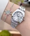 Gümüş Renk 28 Mm Kadın Kol Saati Ve Bileklik