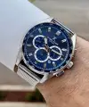 Kadranı Lacivert Kordonu Gümüş Renk İç Göstergeleri Aktif Erkek Kol Saati