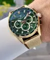 Kadranı Yeşil Kordonu Gold Renk İç Göstergeleri Aktif Erkek Kol Saati