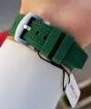Kasası Gümüş Kordonu Yeşil Renk 44 Mm Göstergeleri Aktif Erkek Kol Saati